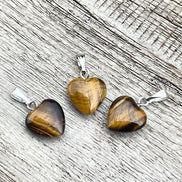 PENDENTIF COEUR - ŒIL DE TIGRE