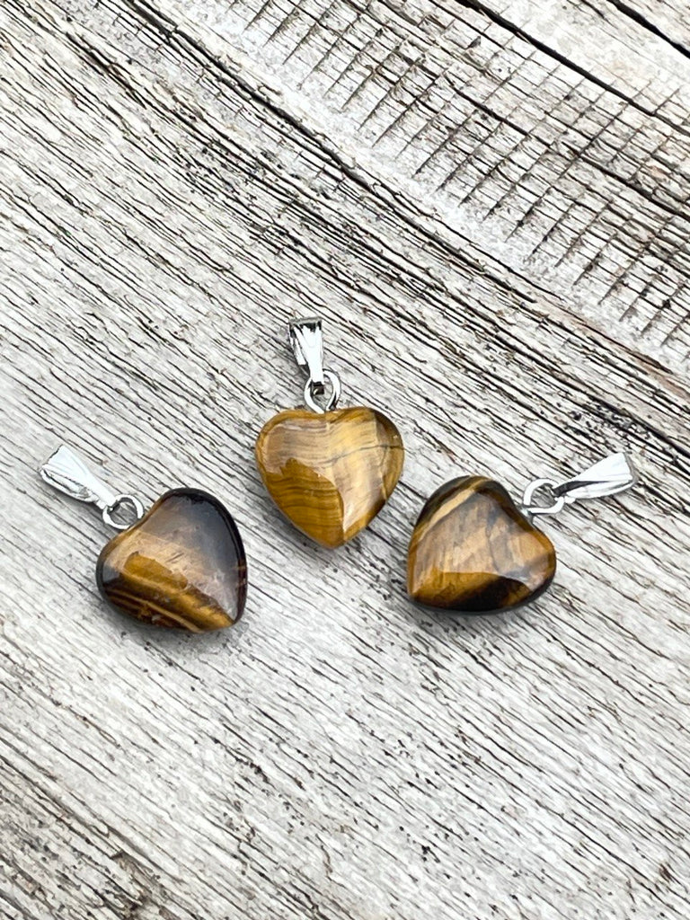 PENDENTIF COEUR - ŒIL DE TIGRE