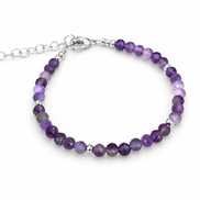 - Bracelet camaïeu d'Améthyste facettée