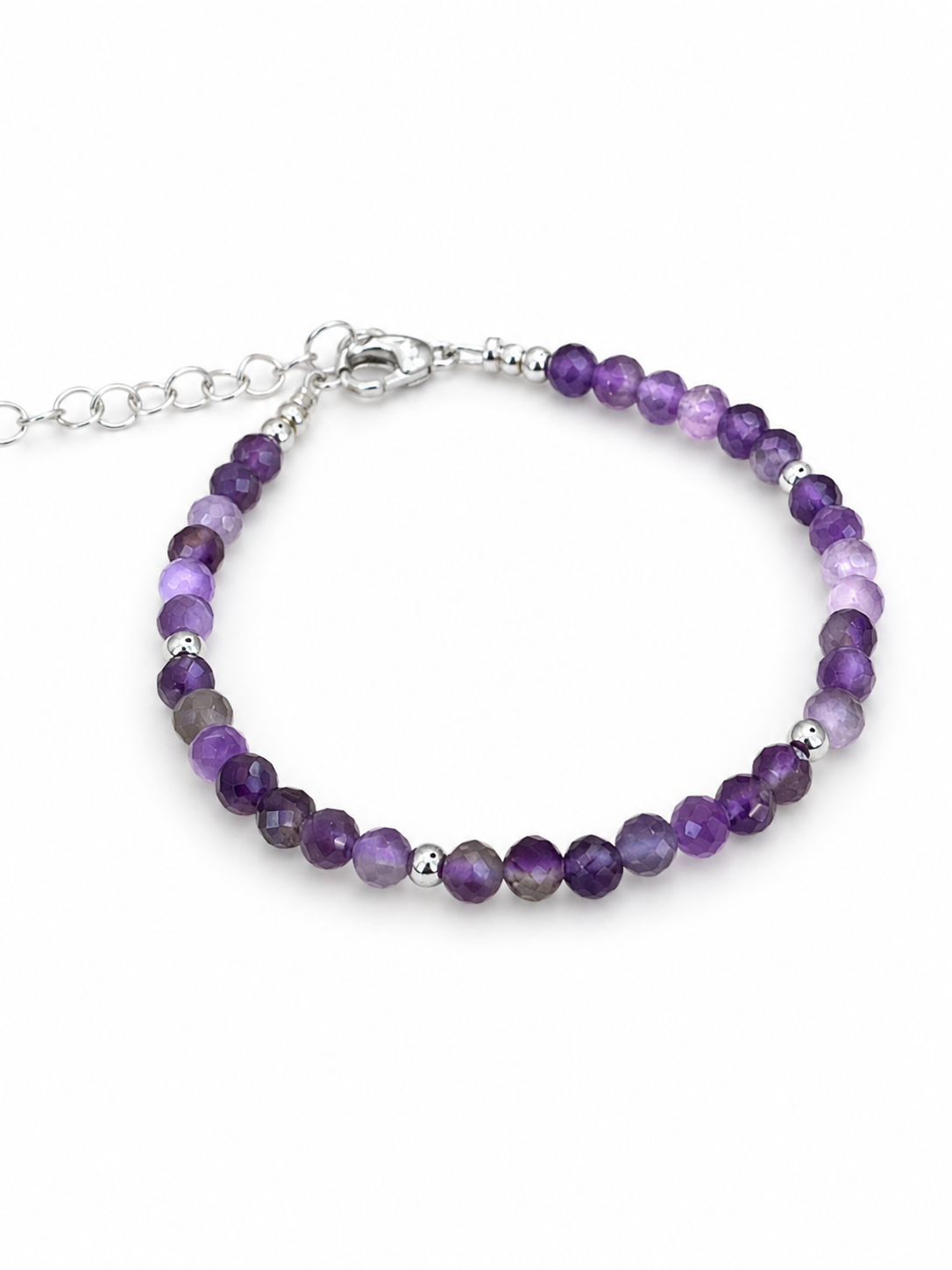 - Bracelet camaïeu d'Améthyste facettée