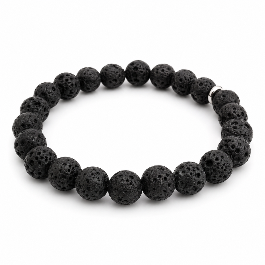 Bracelet Pierre de lave noire ou blanche D8