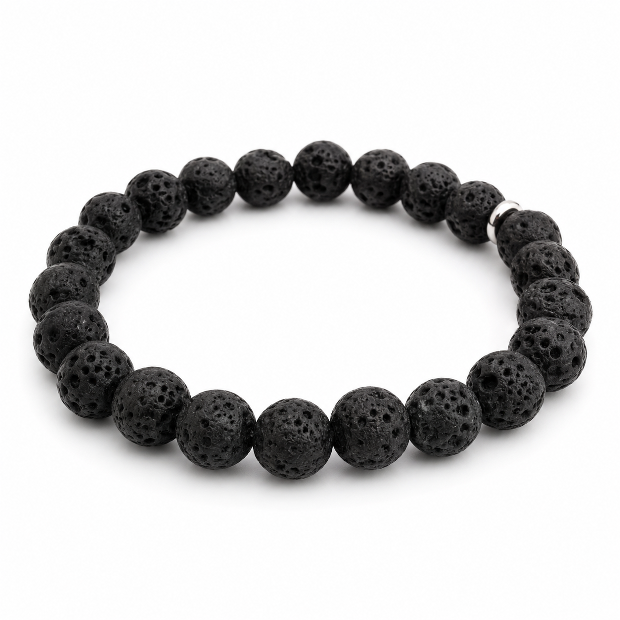 Bracelet Pierre de lave noire ou blanche D8