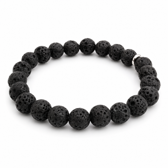 Bracelet Pierre de lave noire ou blanche D8