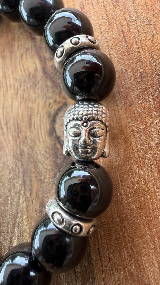 Bracelet Bouddha & Tourmaline noire D8