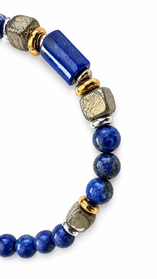 Bracelet lapis-lazuli et pyrite