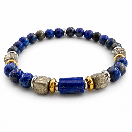 Bracelet lapis-lazuli et pyrite