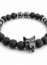 Bracelet Loup - Hématite et Pierre de lave