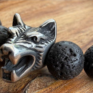 Bracelet Loup - Hématite et Pierre de lave