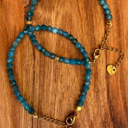 Collier et / ou bracelet Apatite bleue facettée