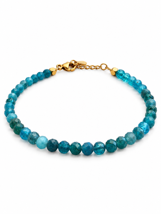 Collier et / ou bracelet Apatite bleue facettée