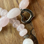 BRACELET QUARTZ ROSE - Double rang