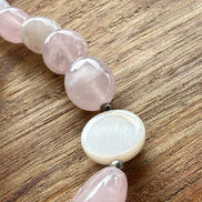 BRACELET QUARTZ ROSE - Double rang