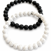 Bracelet ENFANT Pierre de lave noire ou blanche D6