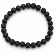 Bracelet ENFANT Pierre de lave noire ou blanche D6