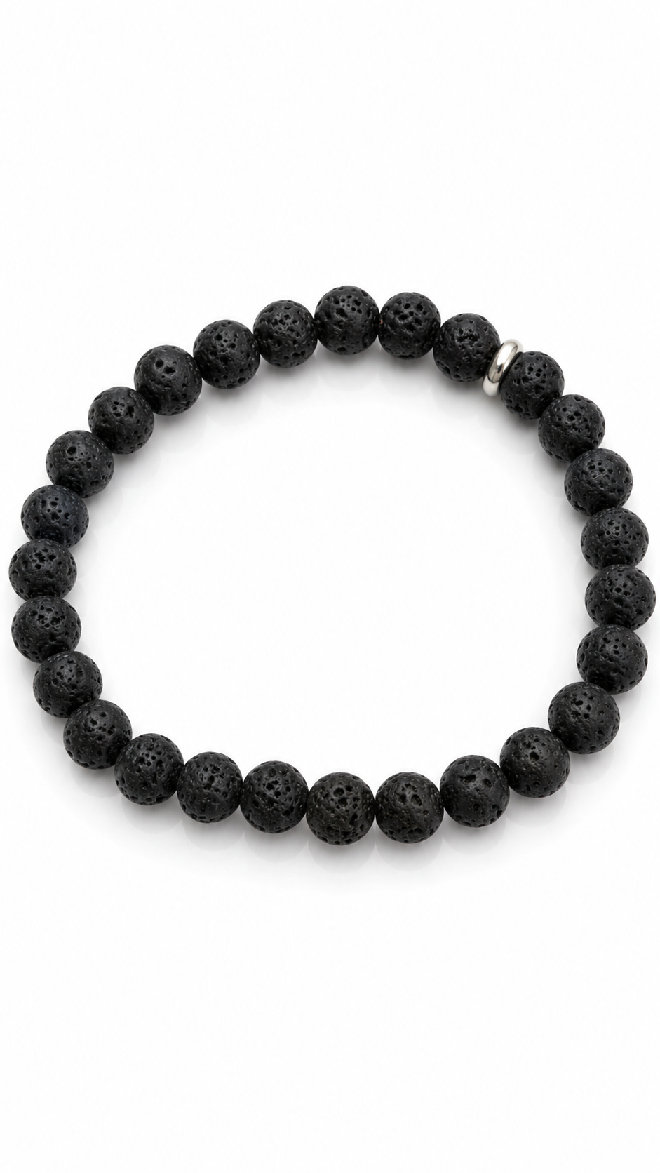 Bracelet ENFANT Pierre de lave noire ou blanche D6