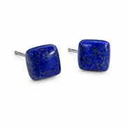 BO. Clous d'oreilles, cabochon carré.