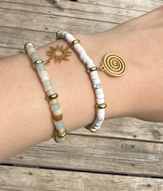 BRACELET HEISHI EN AMAZONITE