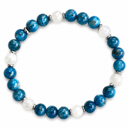 Bracelet Apatite bleue et Pierre de lune