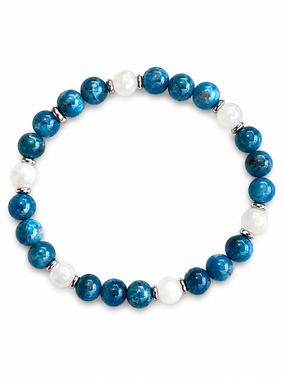 Bracelet Apatite bleue et Pierre de lune