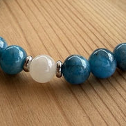 Bracelet Apatite bleue et Pierre de lune