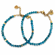 - Bracelets et/ou collier en apatite bleue facettée