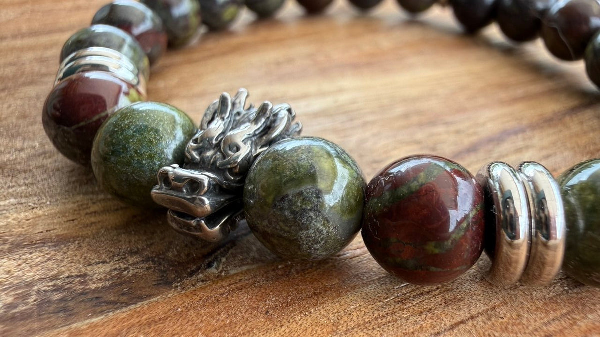 Bracelet Dragon – Jaspe sang de dragon