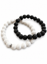 Bracelet Pierre de lave noire ou blanche D8