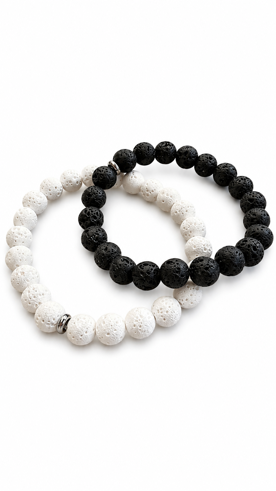 Bracelet Pierre de lave noire ou blanche D8