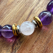 Bracelet Yin-yang  Anti-stress - (Améthyste et sa perle centrale en quartz rose)