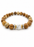 Bracelet yin-yang en jaspe paysage et howlite