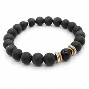 Bracelet Yin-yang en Shungite, version mate