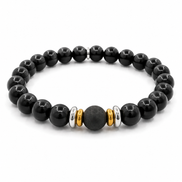 Bracelet Yin-yang en Shungite, version polie