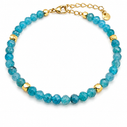 - Bracelets et/ou collier en apatite bleue facettée