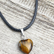 PENDENTIF COEUR - ŒIL DE TIGRE