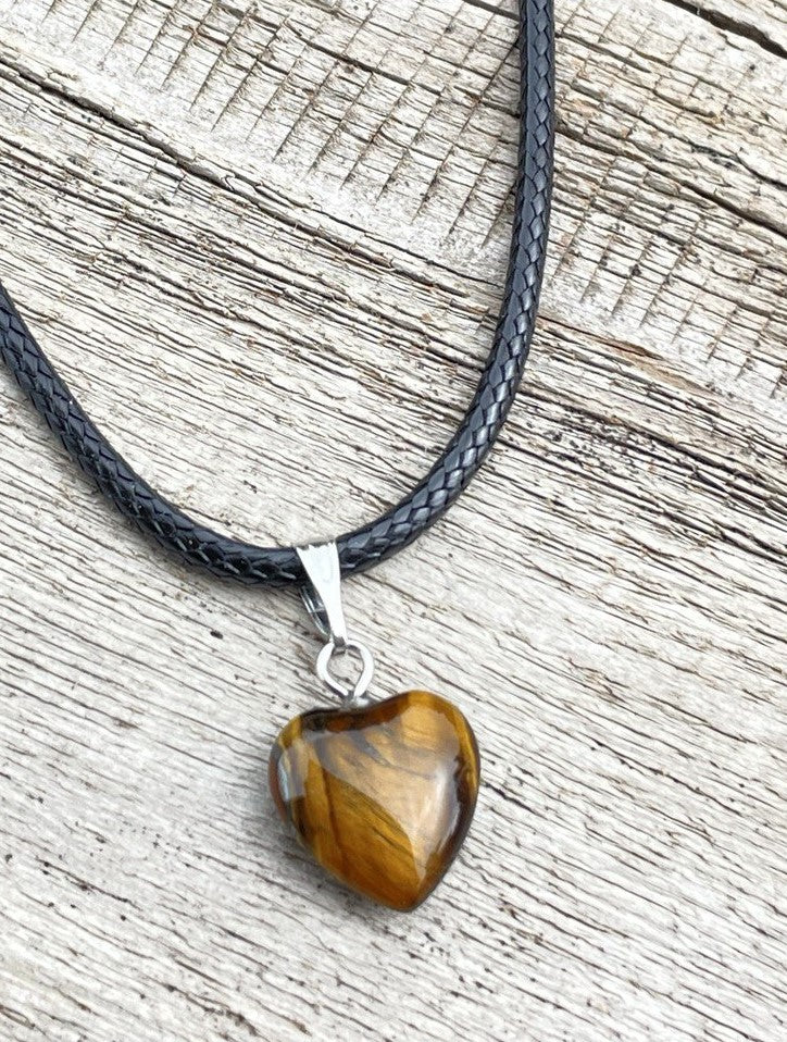 PENDENTIF COEUR - ŒIL DE TIGRE