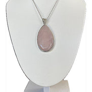 Pendentif goutte sertie  en Quartz rose