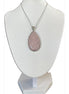 Pendentif goutte sertie  en Quartz rose