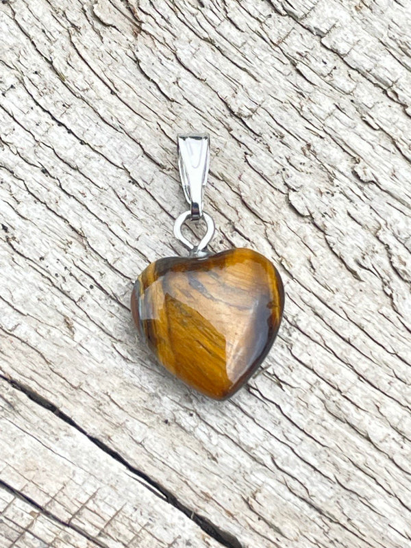 PENDENTIF COEUR - ŒIL DE TIGRE