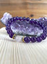 Bracelet Yin-yang  Anti-stress - (Améthyste et sa perle centrale en quartz rose)