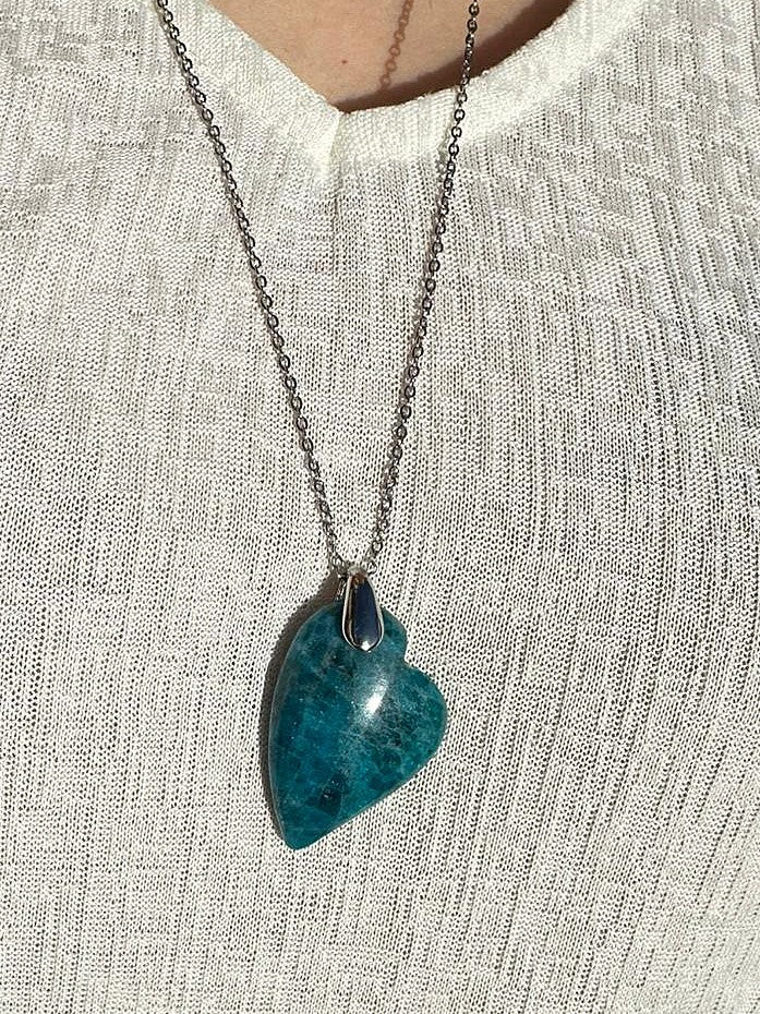 Pendentif - Grand cœur facetté