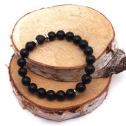 Bracelet Yin-yang en Shungite, version polie