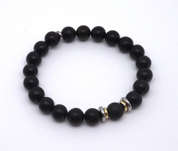 Bracelet Yin-yang en Shungite, version polie