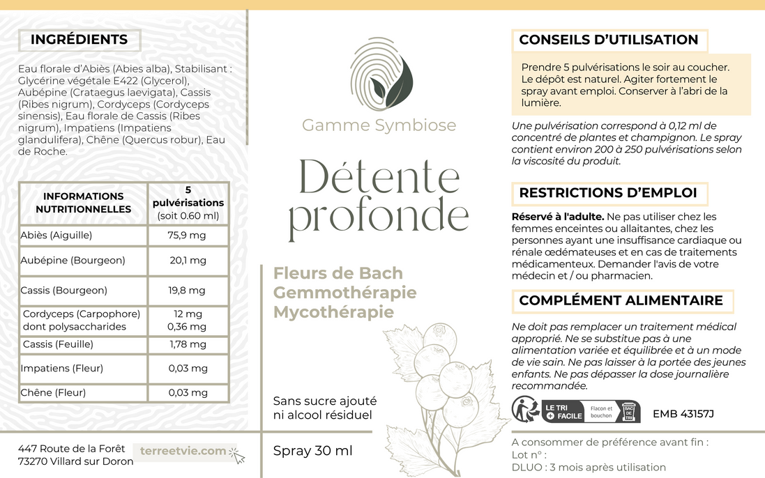 Gamme symbiose - DETENTE PROFONDE