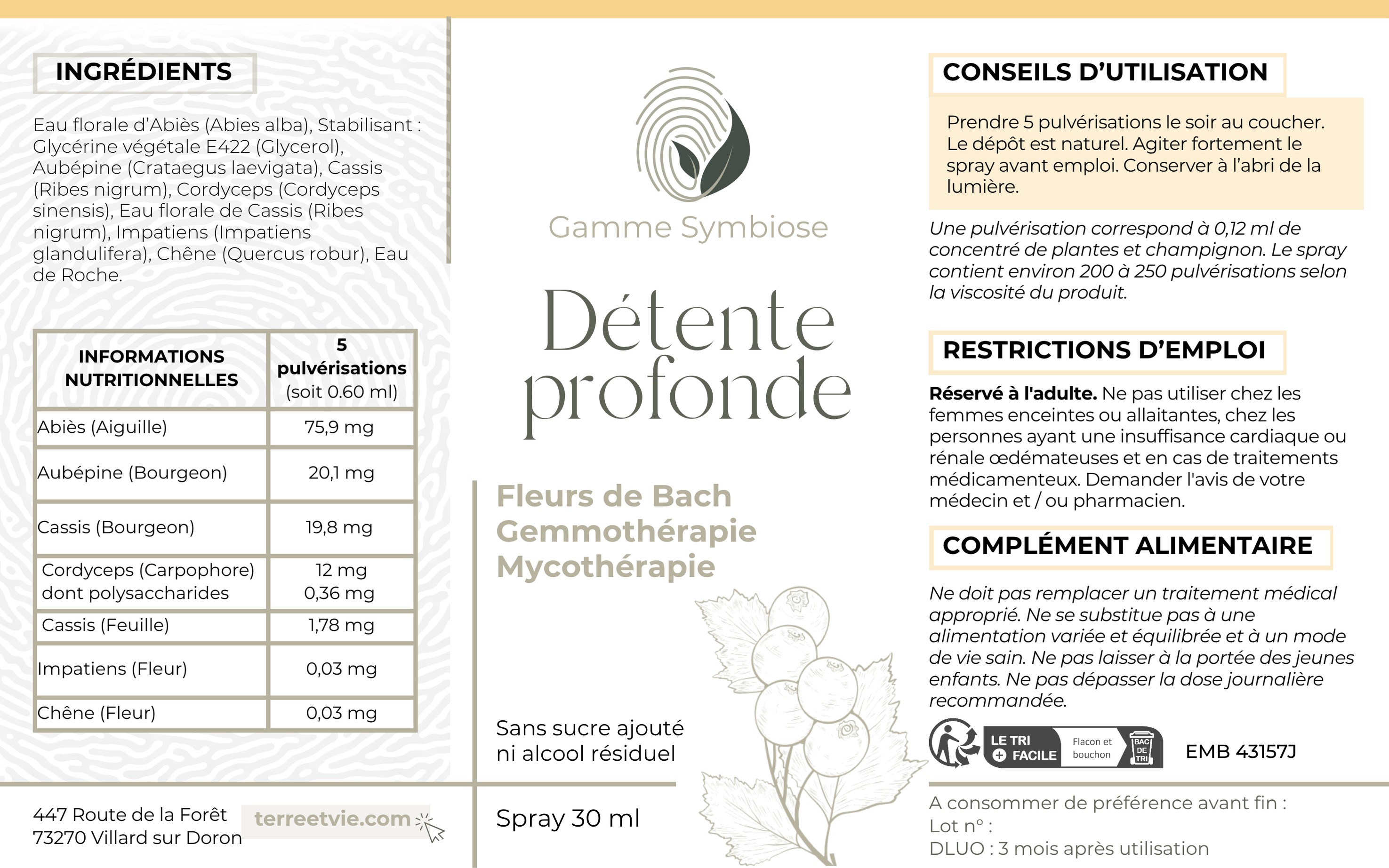 Gamme symbiose - DETENTE PROFONDE