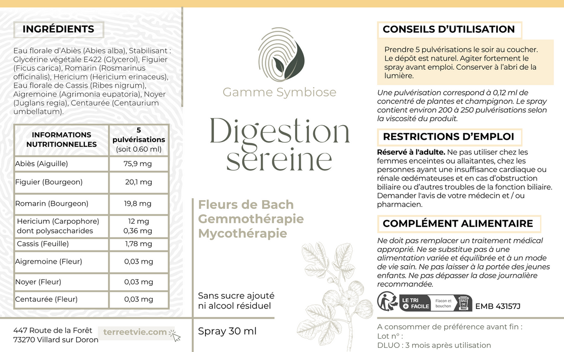 Gamme symbiose - DIGESTION SEREINE