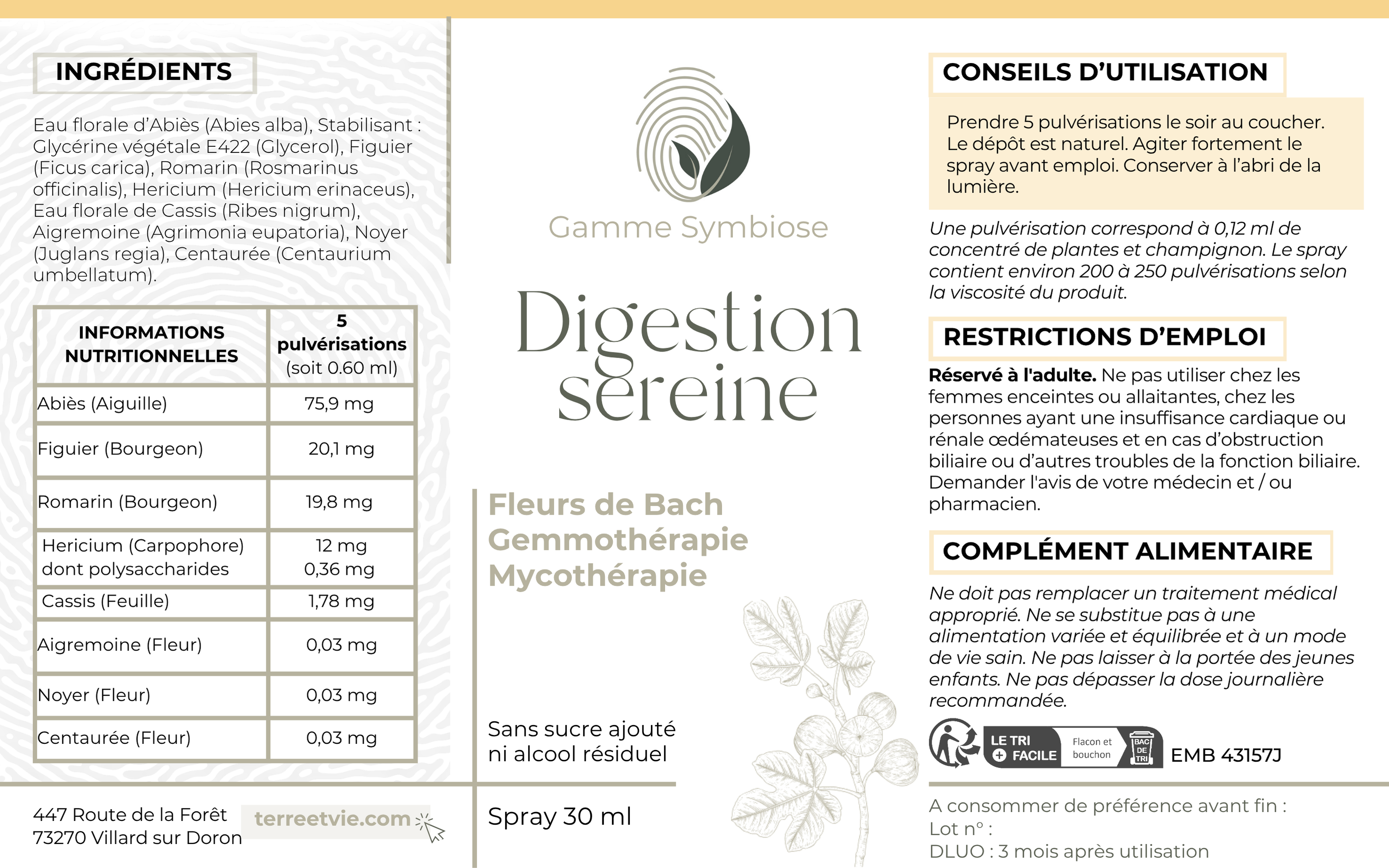 Gamme symbiose - DIGESTION SEREINE