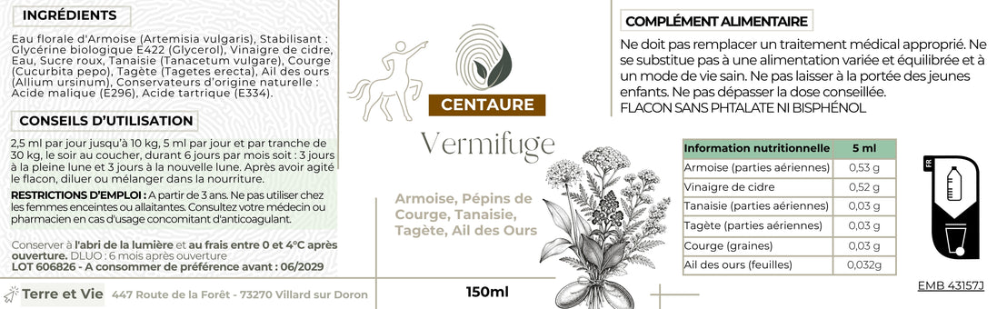 Gamme Centaure - VERMIFUGE