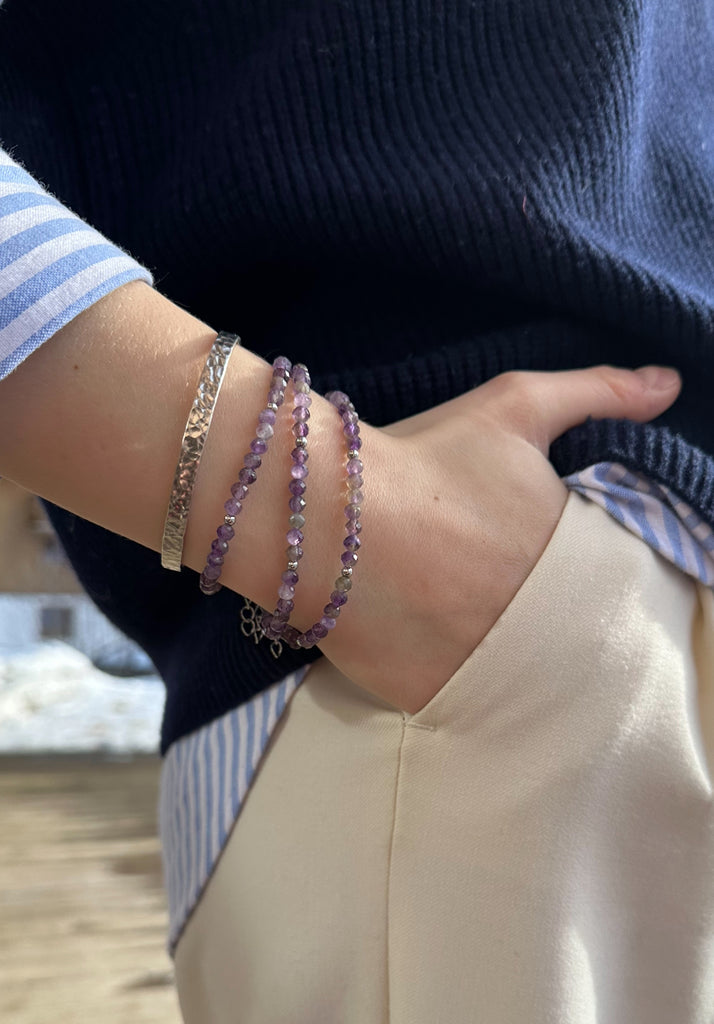 Bracelet camaïeu d'Améthyste facettée
