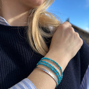 Collier et / ou bracelet Apatite bleue facettée