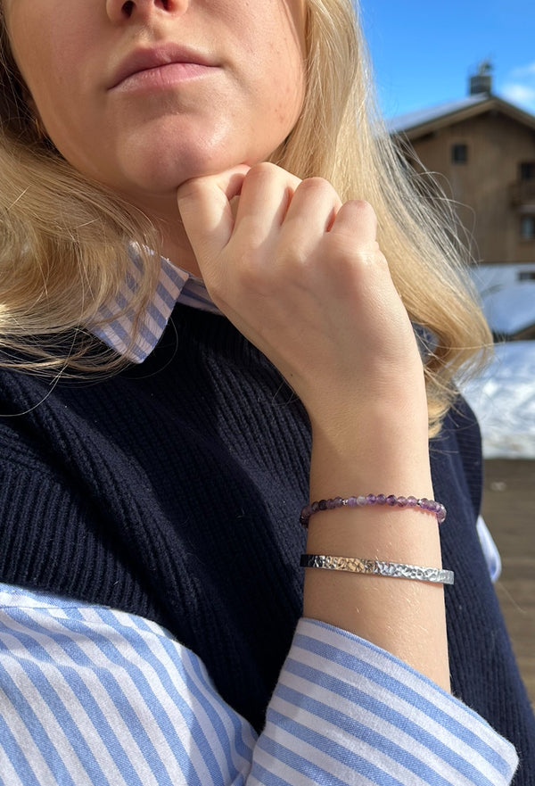 Bracelet camaïeu d'Améthyste facettée